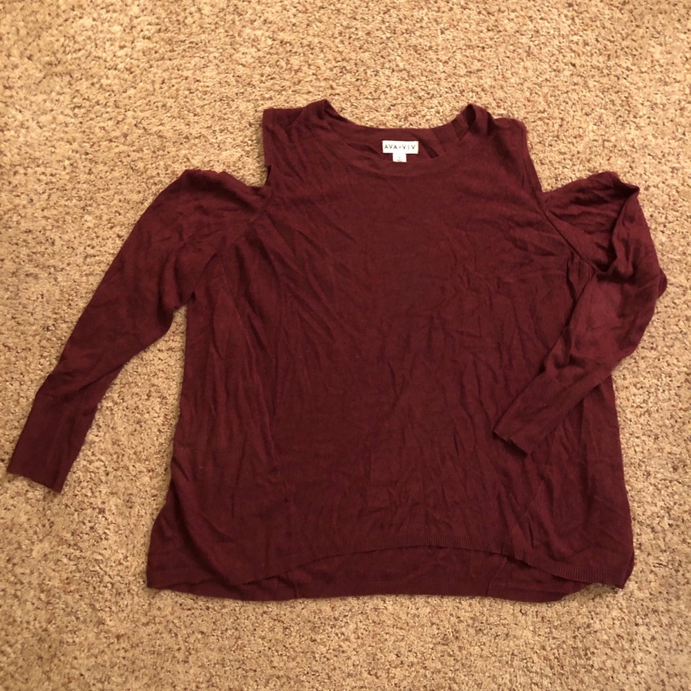 Cold shoulder sweater